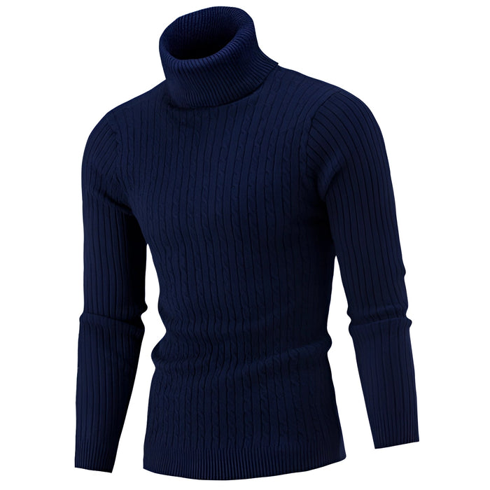 Pull col roulé torsadé pour homme – Confort chaud et élégance intemporelle