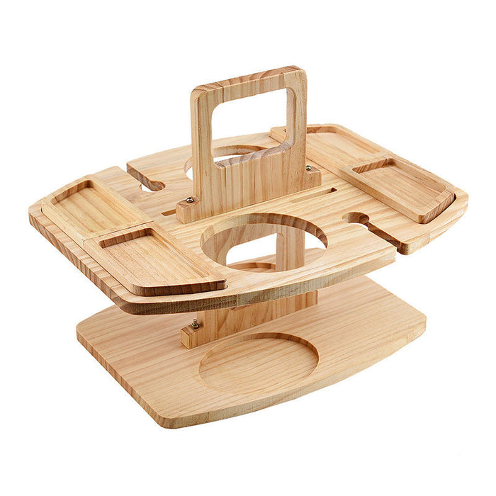 Elegant Houten Picknick Wijntafel – Praktisch en Luxueus
