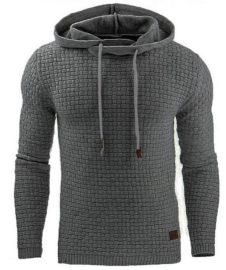 Comfortabele Herenhoodie met Reliëfstructuur – Warm en Duurzaam
