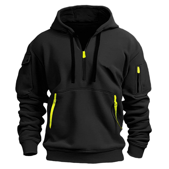 Heren hoodie met rits en capuchon – Casual outdoor sweatshirt