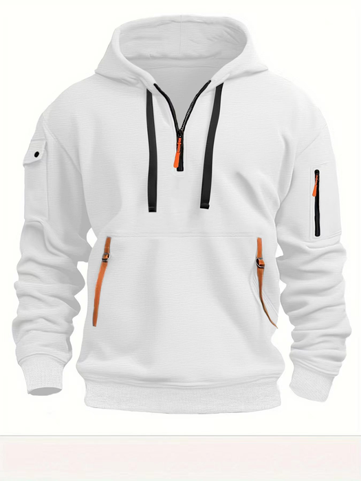 Heren hoodie met rits en capuchon – Casual outdoor sweatshirt