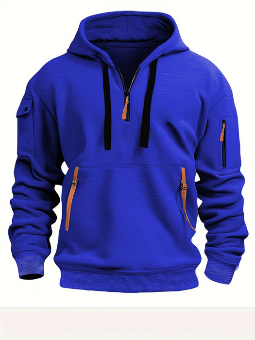 Heren hoodie met rits en capuchon – Casual outdoor sweatshirt
