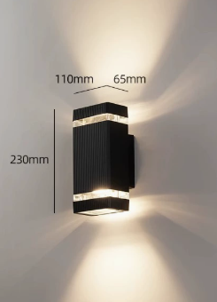 Moderne Buiten Wandlamp met Up en Down Licht en Weerbestendig Design