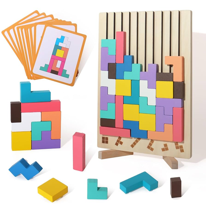 Kinder Houten Tetris Puzzel – Leerzaam en Creatief