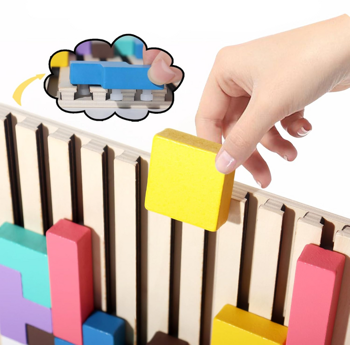 Kinder Houten Tetris Puzzel – Leerzaam en Creatief
