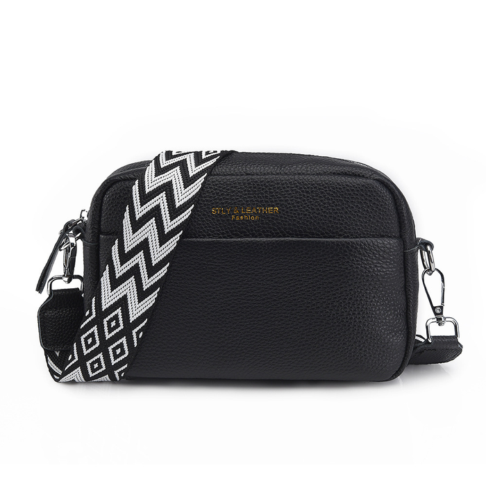 Echte Leren Crossbody Tas – Praktisch en Trendy met Gitaar Schouderband