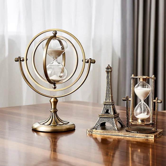Metalen Zandloper met Minimalistisch Design voor Stijlvolle Interieur Decoratie