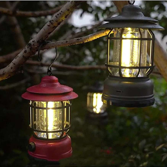 Oplaadbare Camping Lantaarn met Dimbare LED en Vintage Design