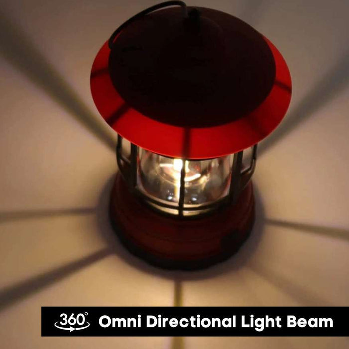 Oplaadbare Camping Lantaarn met Dimbare LED en Vintage Design