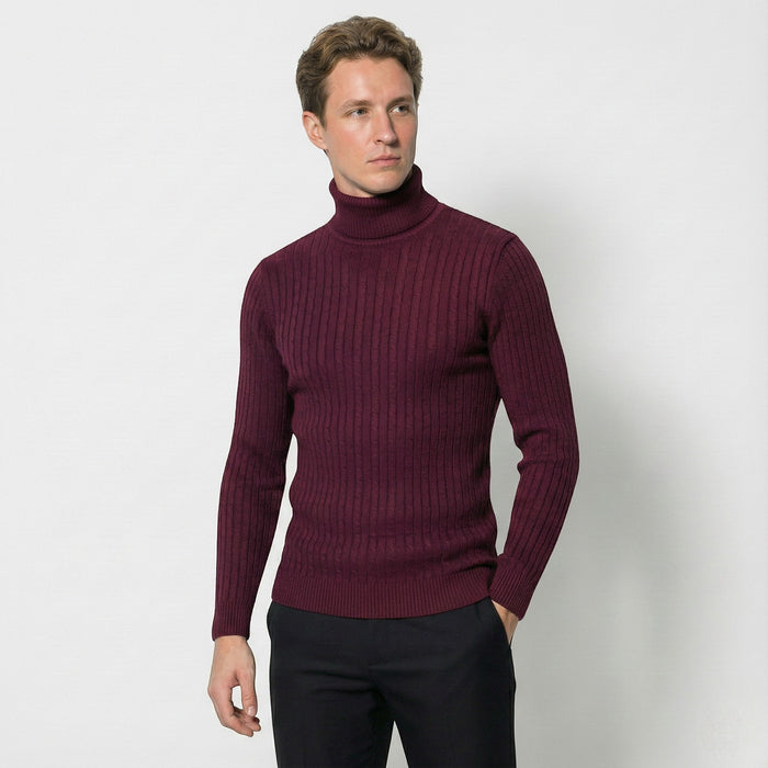 Pull col roulé torsadé pour homme – Confort chaud et élégance intemporelle