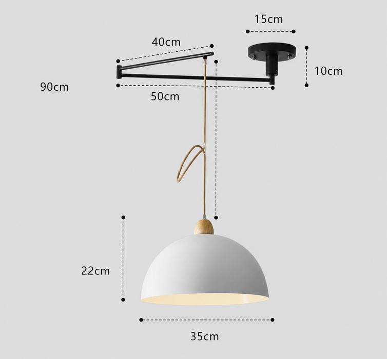 Moderne loftslampe med justerbare lysarme til fleksibel belysning