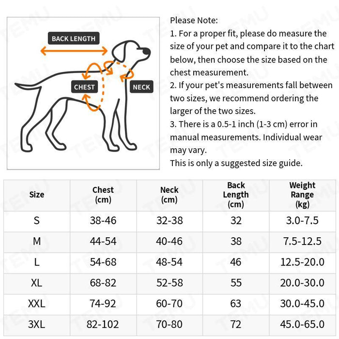 Manteau pour chien avec doublure chaude pour différentes races, usage hivernal