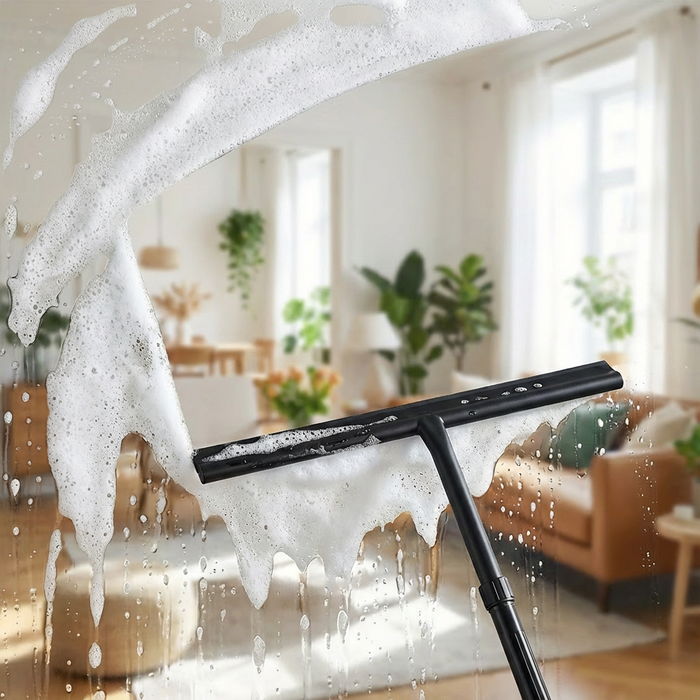 Teleskopisk bruseskraber med udtrækkeligt håndtag – til væg og gulv