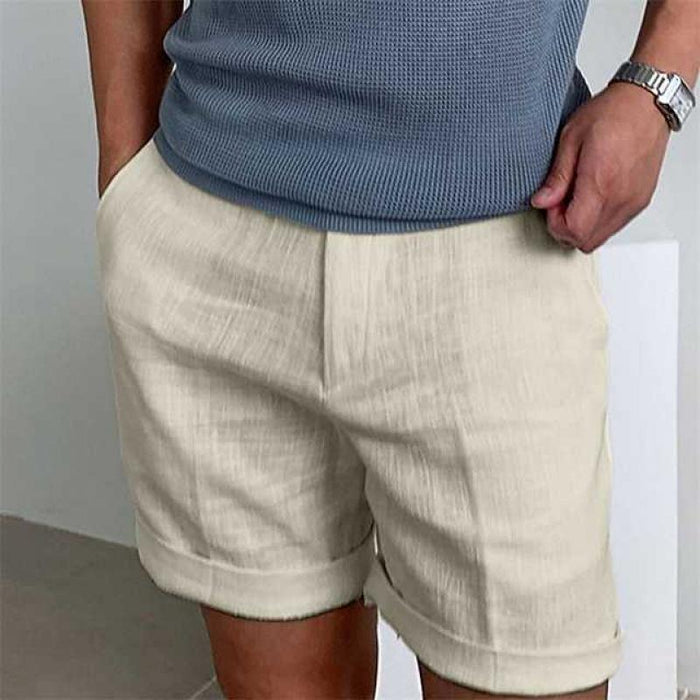 Heren Strandshort van Linnen met Elastische Taille en Comfortabele Pasvorm