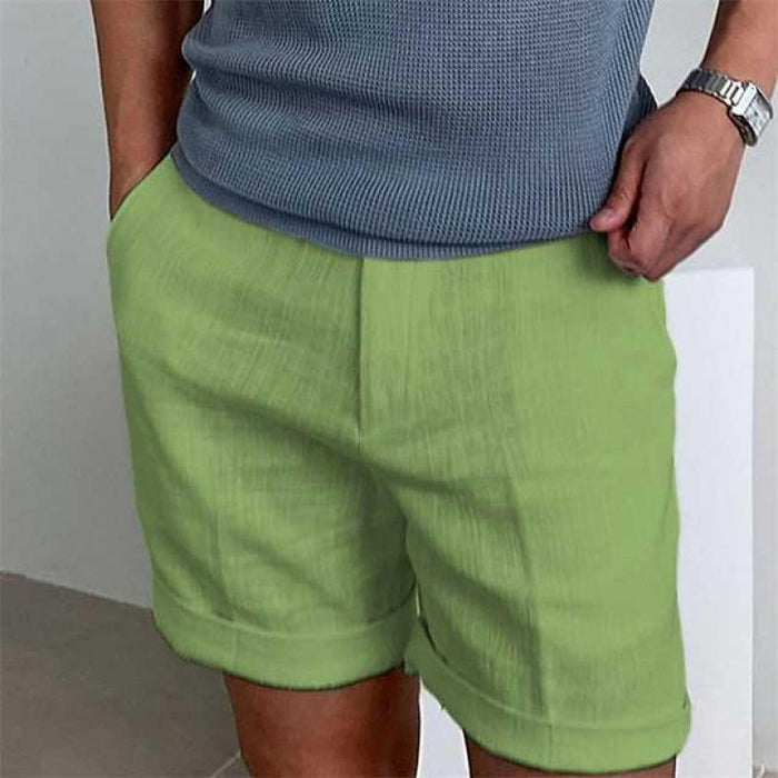 Heren Strandshort van Linnen met Elastische Taille en Comfortabele Pasvorm