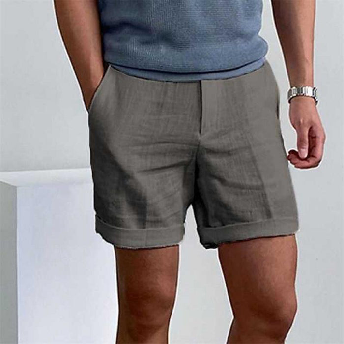 Heren Strandshort van Linnen met Elastische Taille en Comfortabele Pasvorm