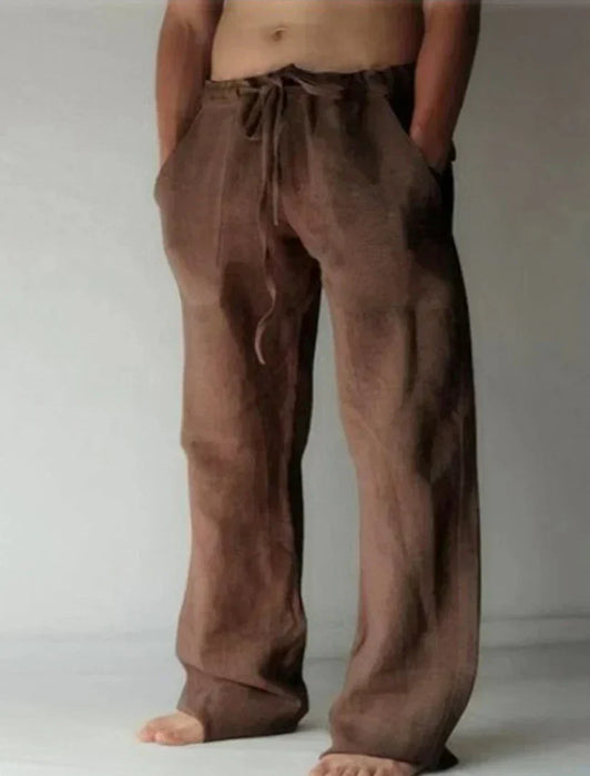 Linnen Broek Heren met Baggy Pasvorm en Elastische Taille