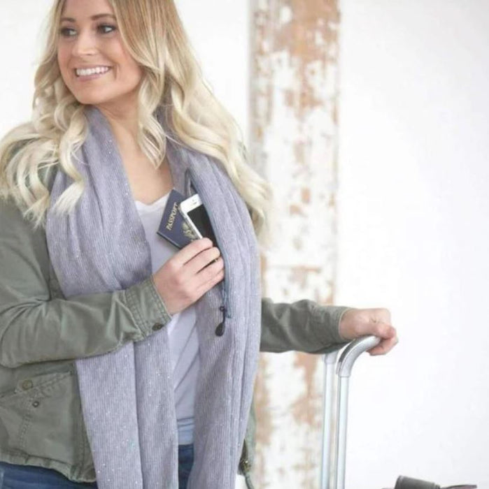 Reissjaal met Verborgen Zakje – Infinity Stijl & Veiligheid in Eén