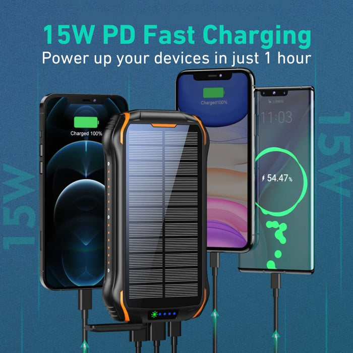 Zonne-energie Powerbank – Draagbare Oplader met Hoge Capaciteit