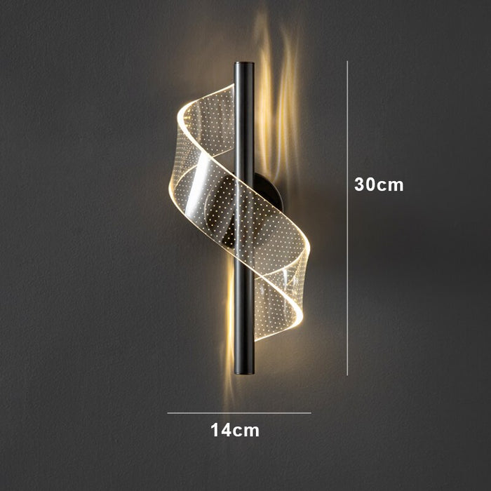 Moderni LED-seinävalaisin aaltoilevalla designilla ja säädettävillä valoväreillä